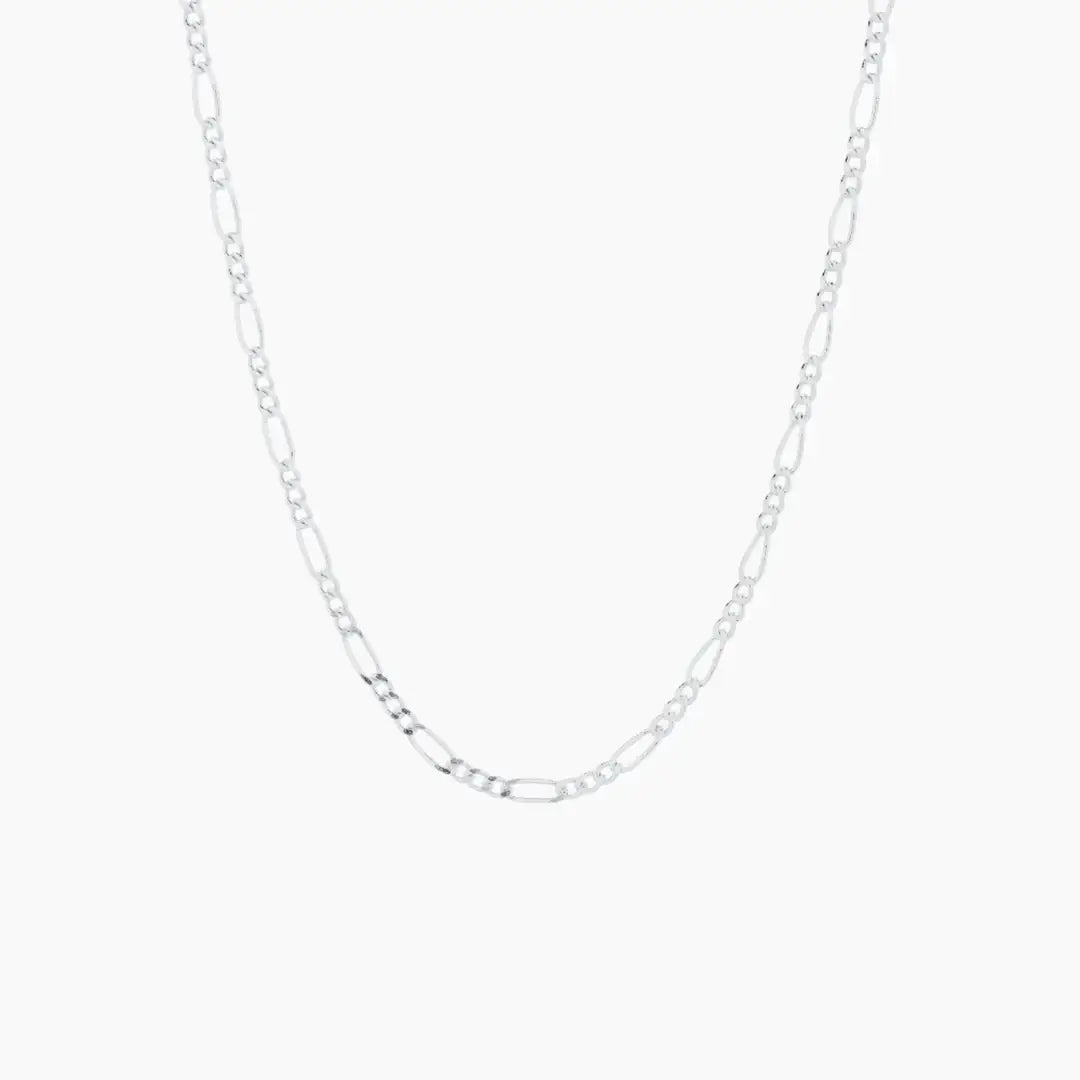 3mm Figaro Chain Necklace by AUREATE, featuring classic alternating link pattern for modern layering.