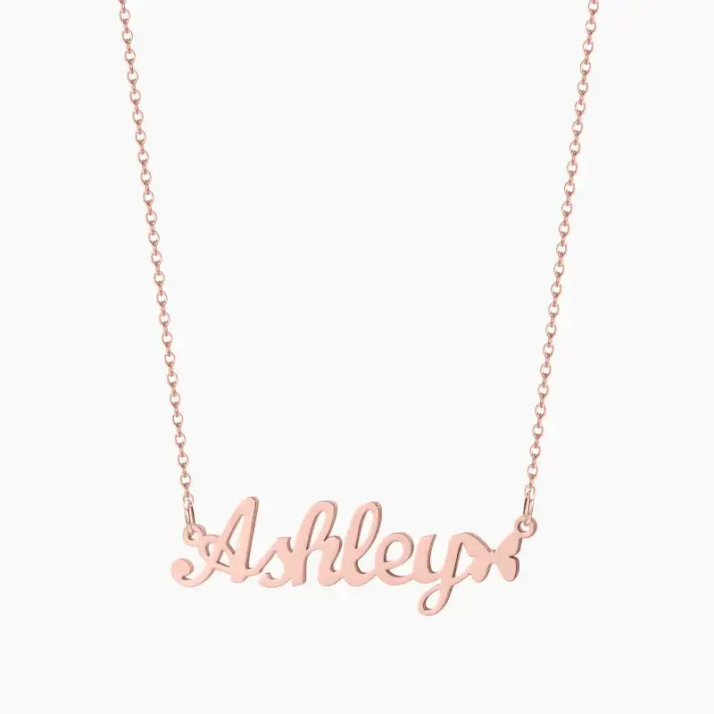 Butterfly Personalised Name Necklace by AUREATE with custom name 'Ashley' in a stylish design.