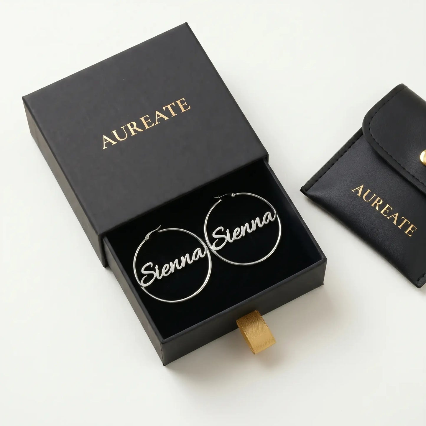 AUREATE earring personalized Sienna silver gift box