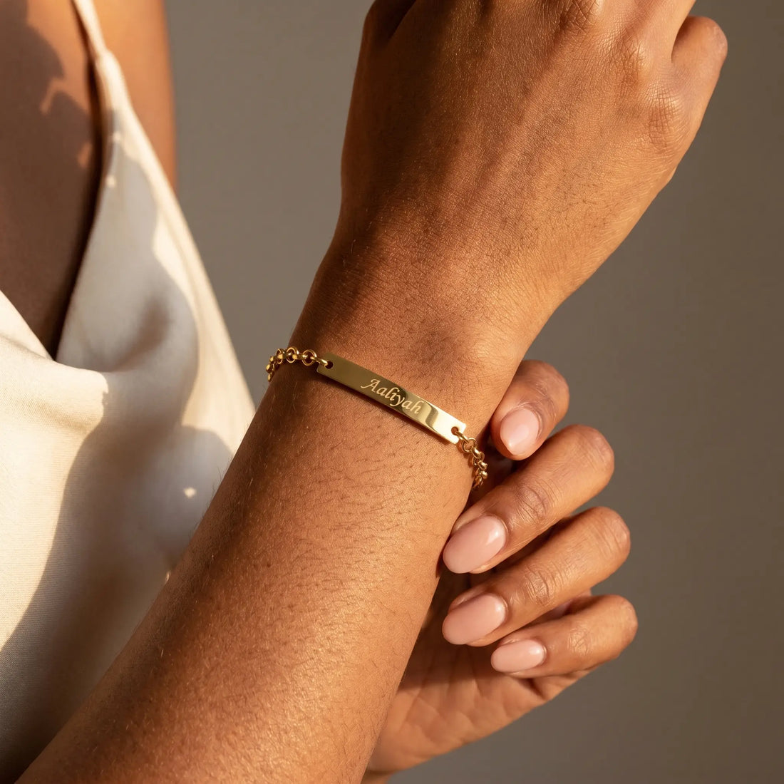 Inscribed Plaque Wrist Chain