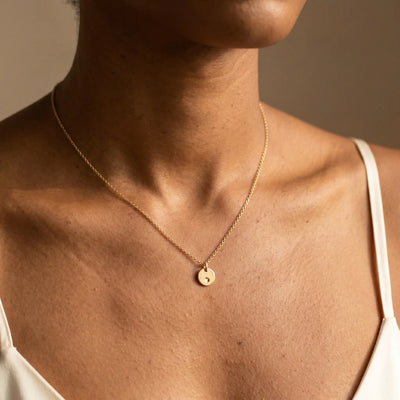 AUREATE warm gold pendant necklace editorial