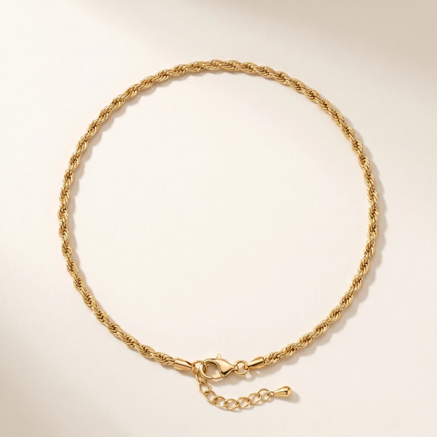Twisted Rope Chain Necklace gold packshot Italian rope style