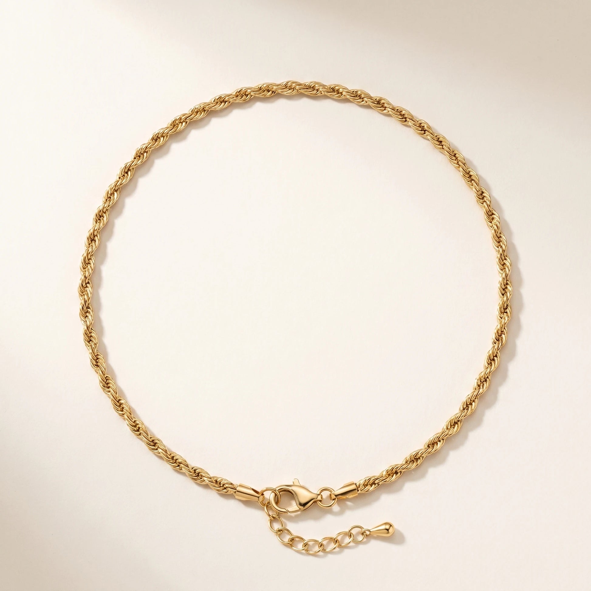 Twisted Rope Chain Necklace gold packshot Italian rope style