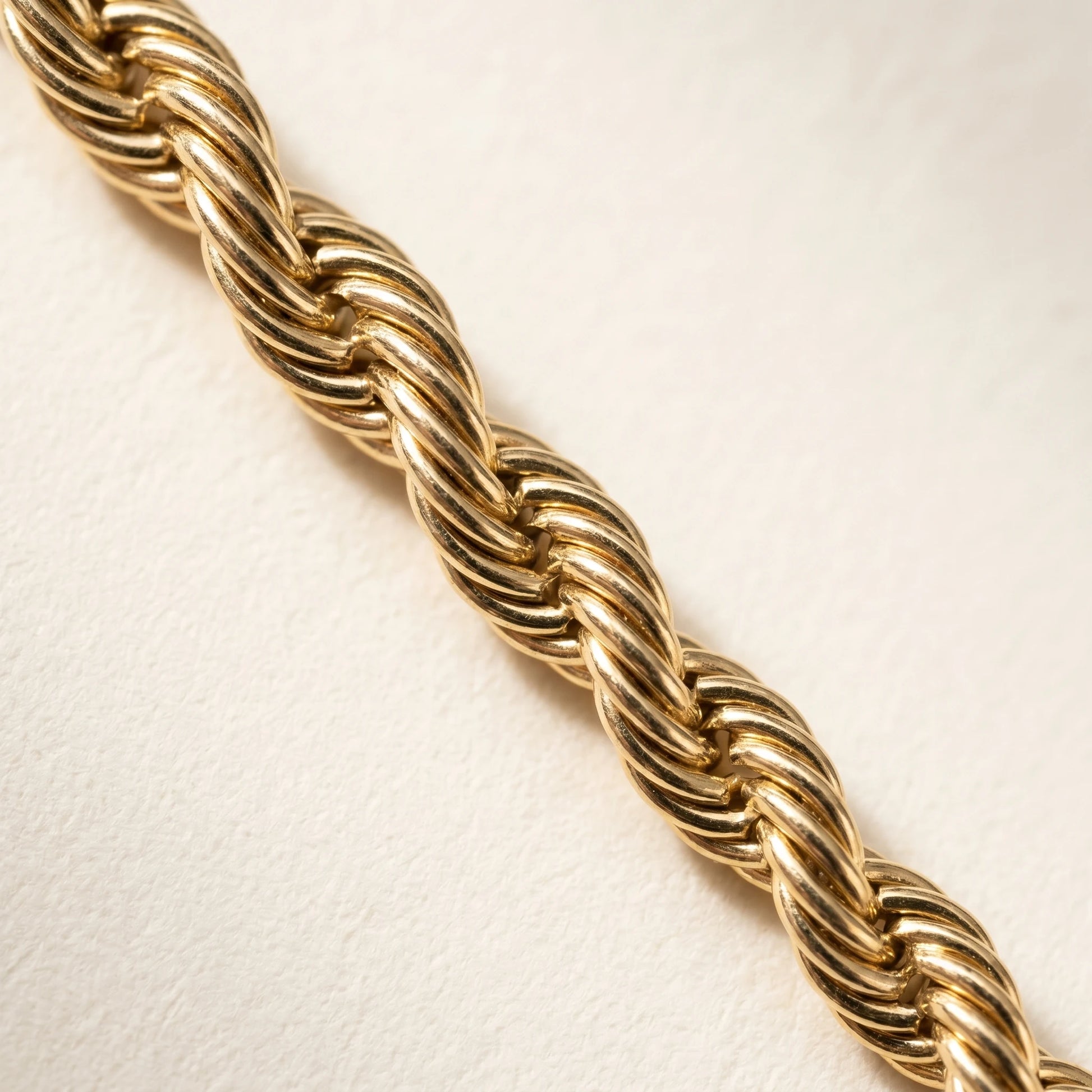 Twisted Rope Chain Necklace gold macro helical twist detail