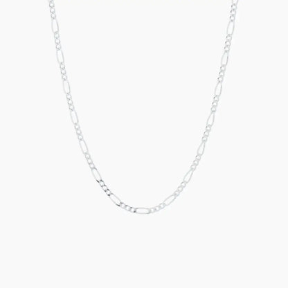 3mm Figaro Chain Necklace by AUREATE, featuring classic alternating link pattern for modern layering.