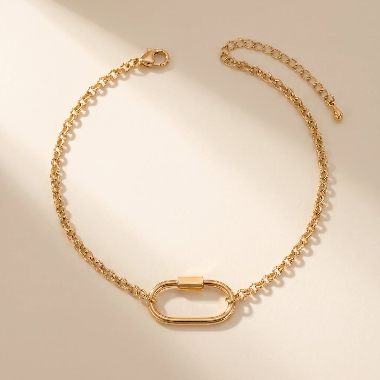 Oval Lock Choker Necklace gold packshot