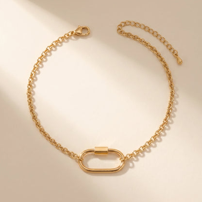 Oval Lock Choker Necklace gold packshot