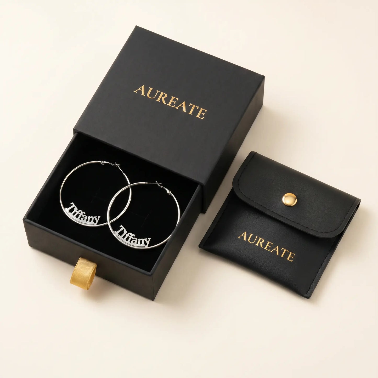 Custom Name Hoop Earrings  AUREATE  Earrings   