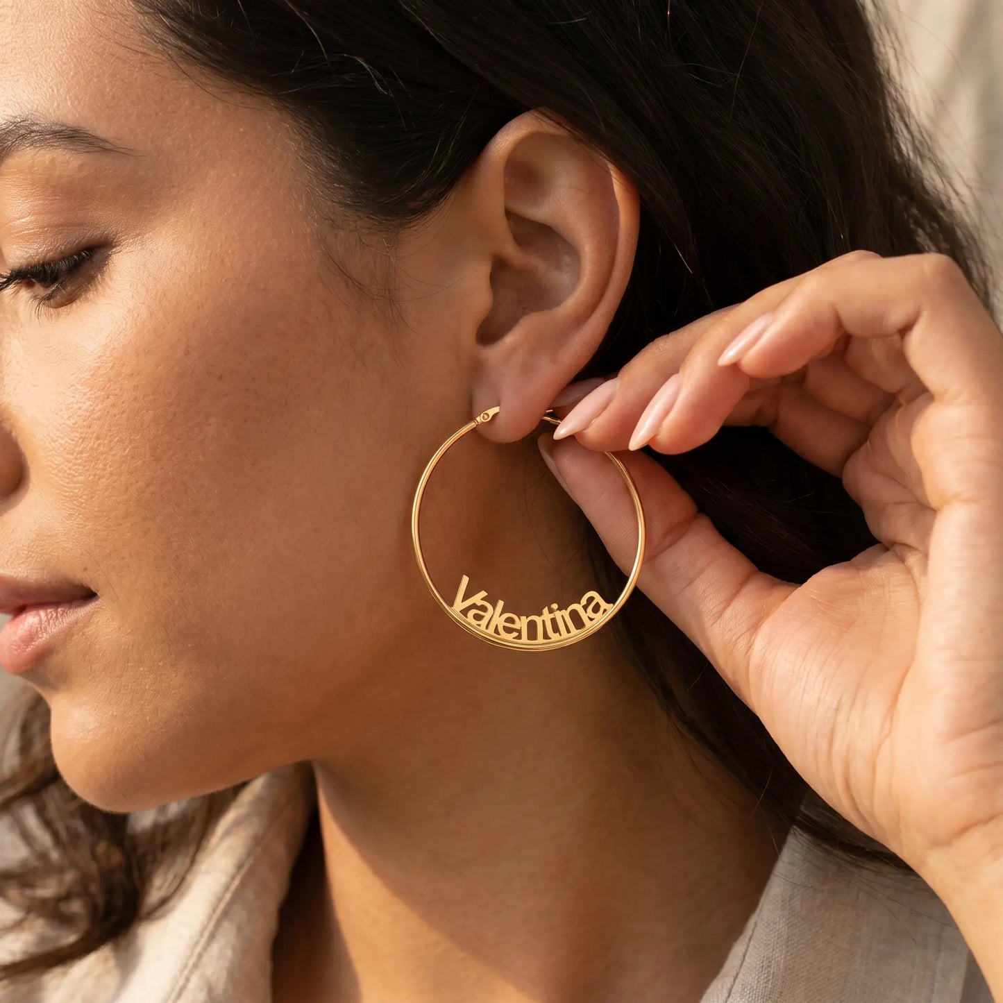 Custom Name Hoop Earrings  AUREATE  Earrings   