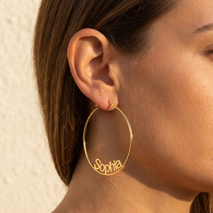 Custom Name Hoop Earrings  AUREATE  Earrings   