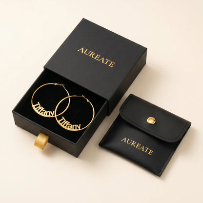 Custom Name Hoop Earrings  AUREATE  Earrings   
