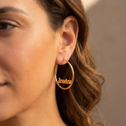 Custom Name Hoop Earrings  AUREATE  Earrings   