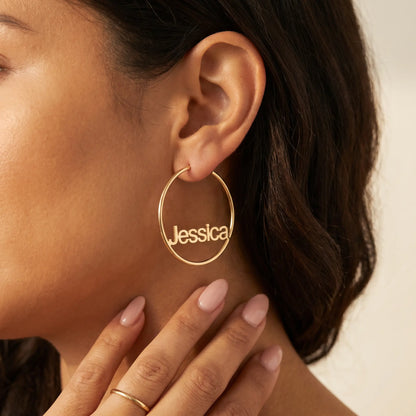 Custom Name Hoop Earrings  AUREATE  Earrings   