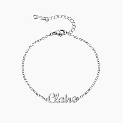 Personalised Name Anklet by AUREATE featuring the name Claire in delicate silver design.