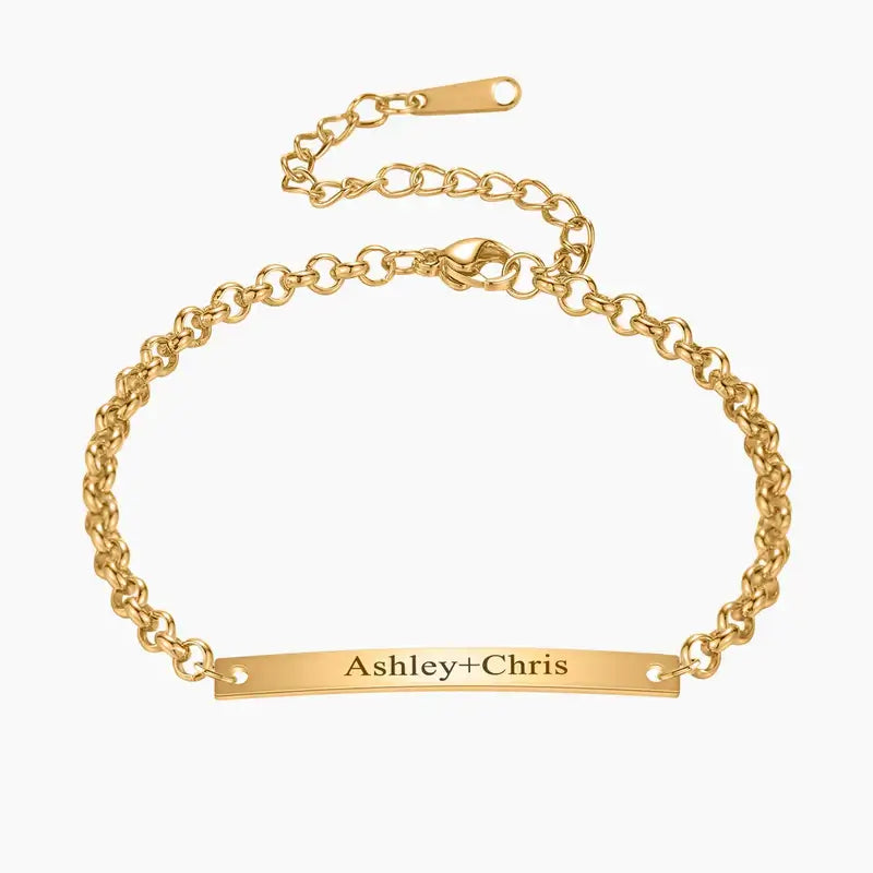 Bar Bracelet with Engraving by AUREATE featuring personalized engraving.