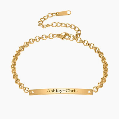 Bar Bracelet with Engraving by AUREATE featuring personalized engraving.