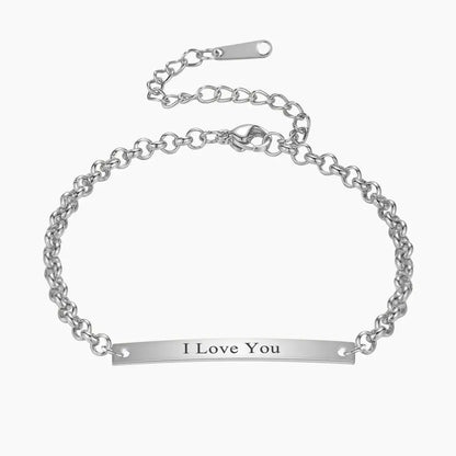 Bar Bracelet with Engraving by AUREATE showcasing a sleek design and customizable engraving option.
