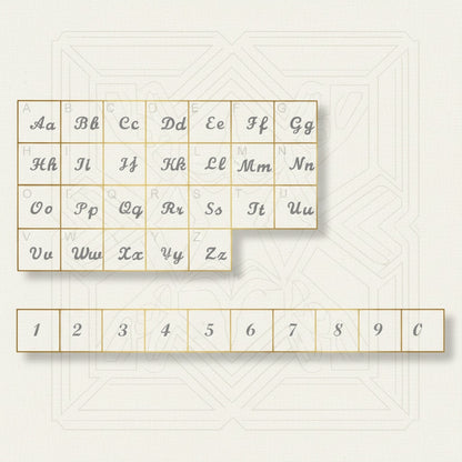 Personalised Name Necklace design with alphabet letters and numbers for customization options by AUREATE.