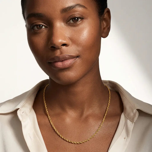 3mm Twisted Rope Chain gold studio featured