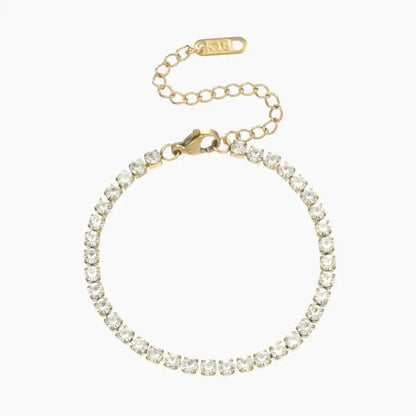 Classic Tennis Bracelet by AUREATE featuring a stunning gold chain and sparkling stones, ideal for timeless luxury and investment style.