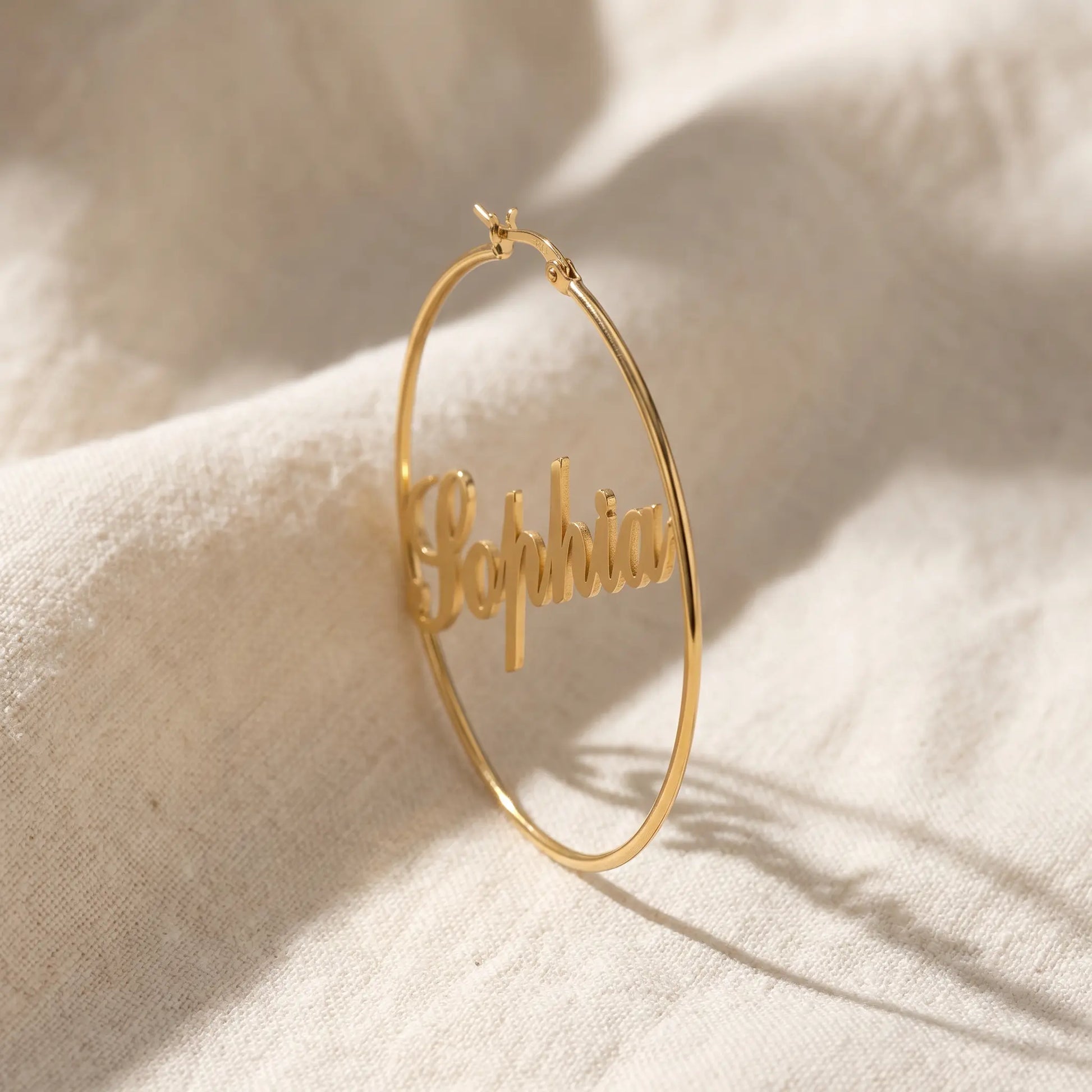 Cursive Name Hoop Earrings AUREATE Earrings  