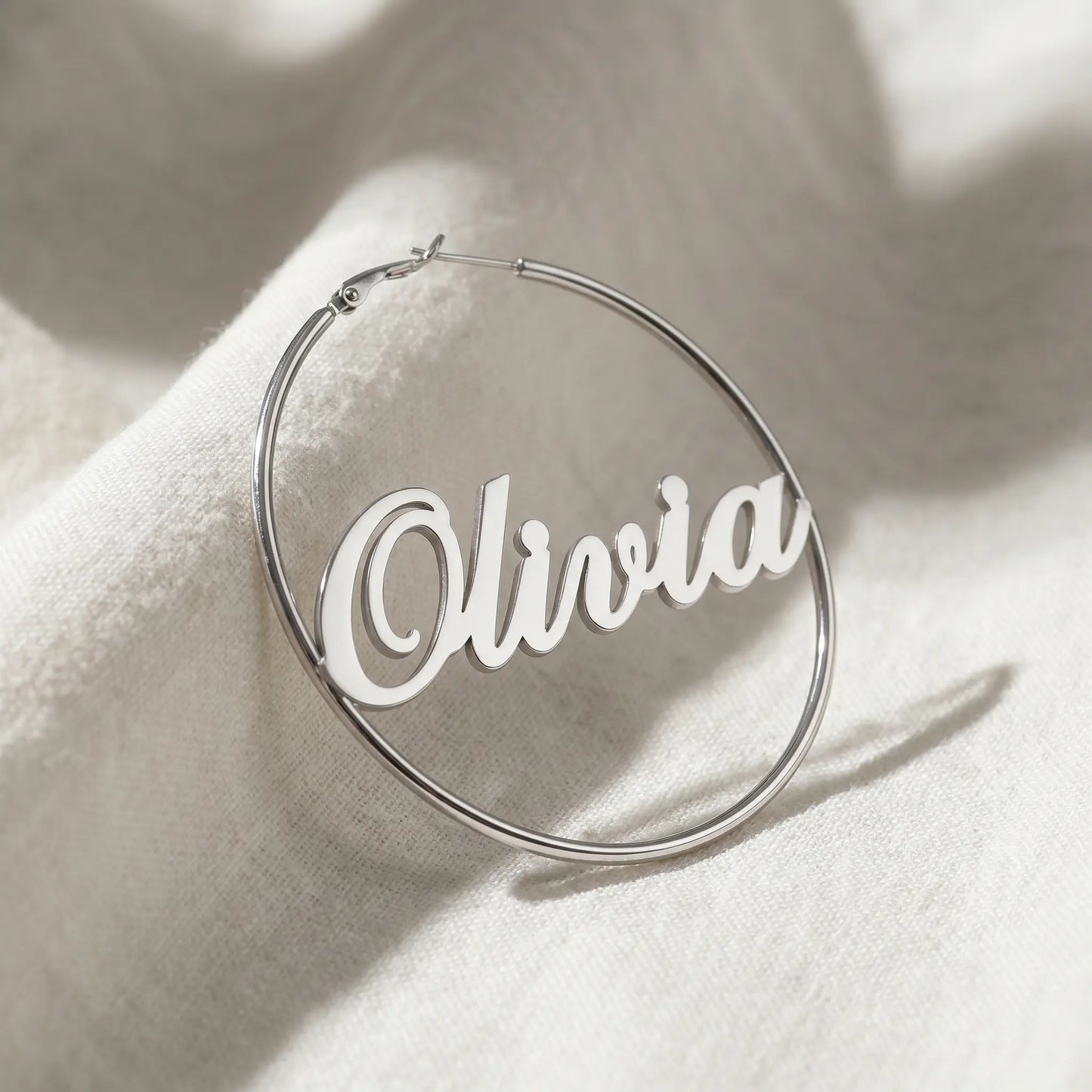 Cursive Name Hoop Earrings AUREATE Earrings  