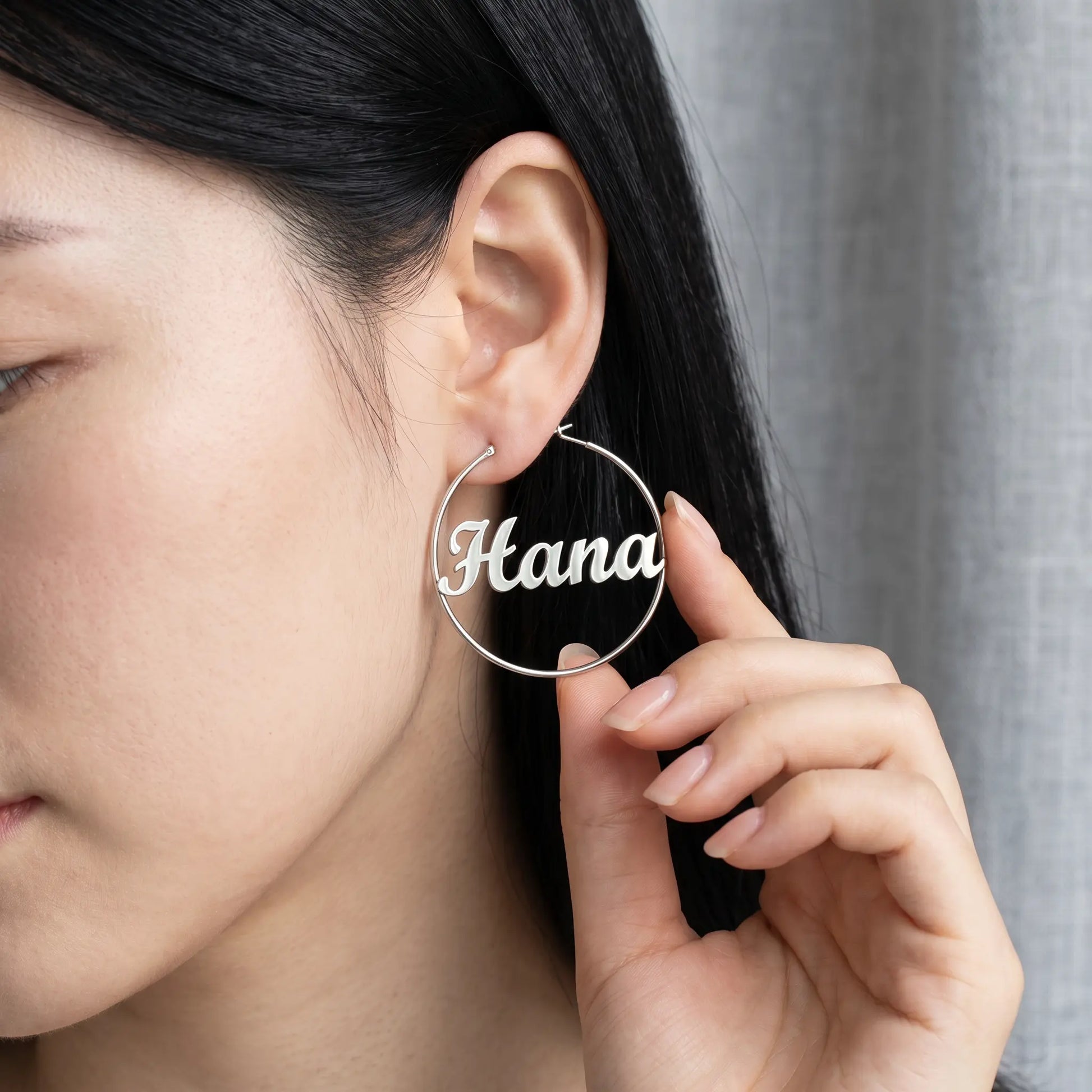 Cursive Name Hoop Earrings AUREATE Earrings  