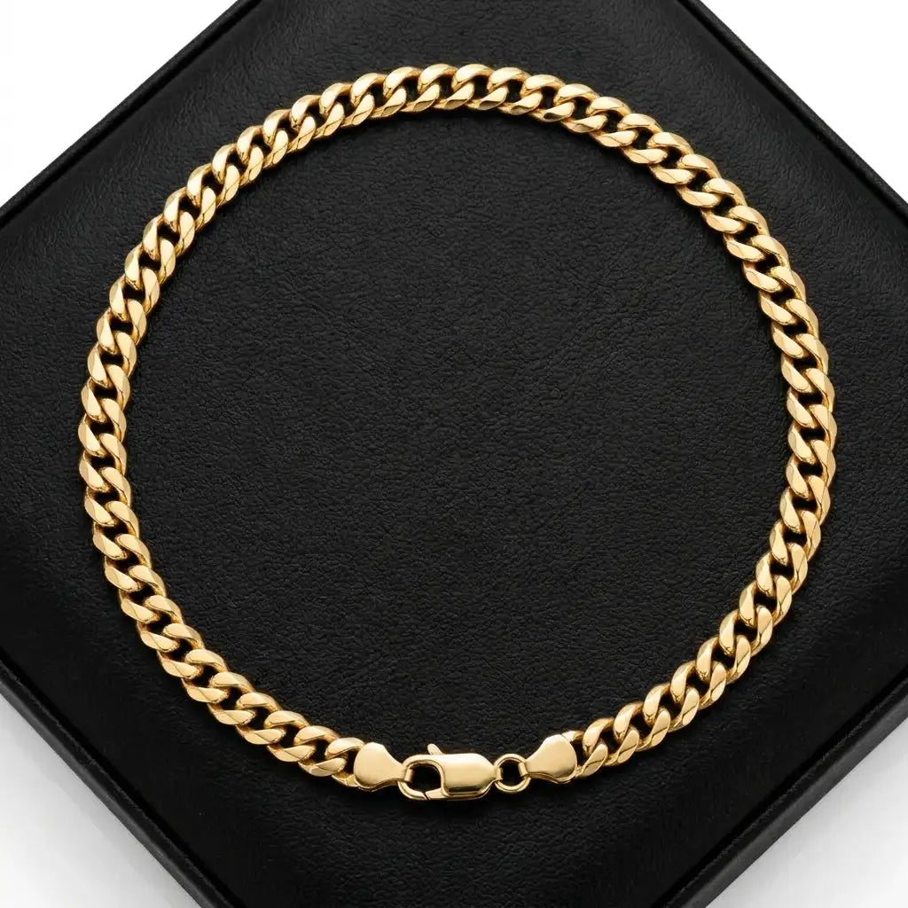 5mm Cuban Gold Wrist Chain gold packshot
