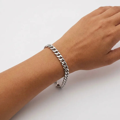 5mm Cuban Gold Wrist Chain silver featured