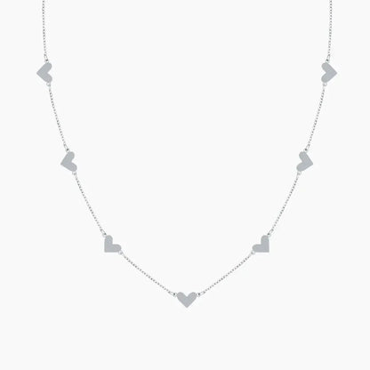 Double Heart Necklace by AUREATE, dainty design with interlinked hearts, symbolic of unity and connection.