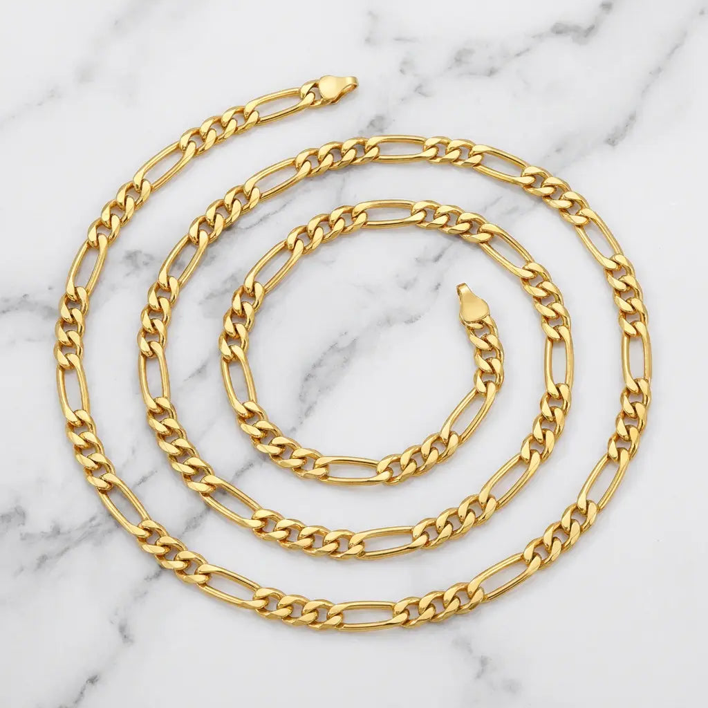 5mm Figaro Gold Chain - Packshot