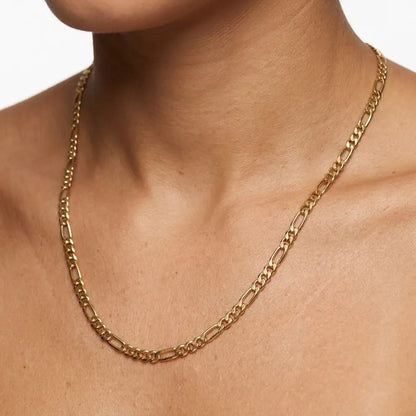 5mm Figaro Gold Chain - Studio