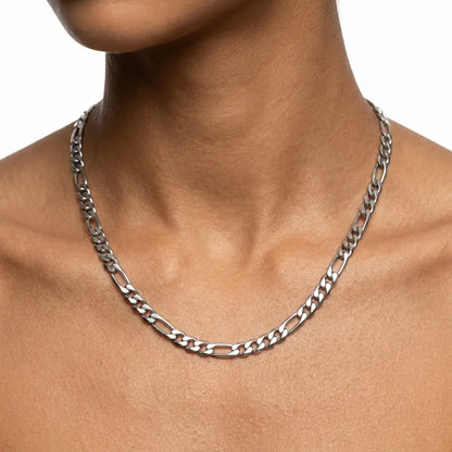 5mm Figaro Silver Chain - Studio