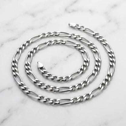 5mm Figaro Silver Chain - Packshot