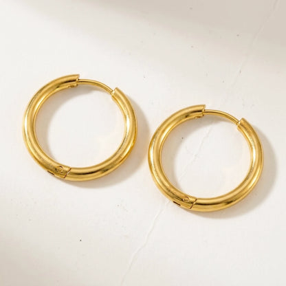 18K gold plated waterproof hoop earrings, product shot on white | SKU: AUR-CLSHOP-G