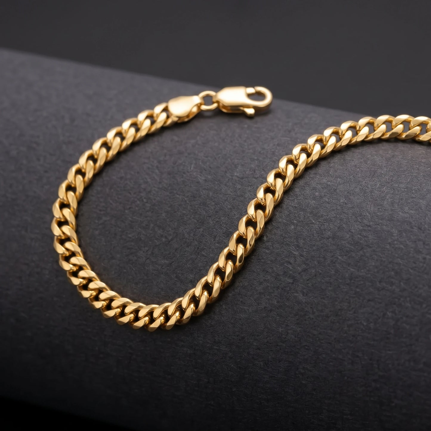 5mm Cuban Gold Wrist Chain gold studio 2