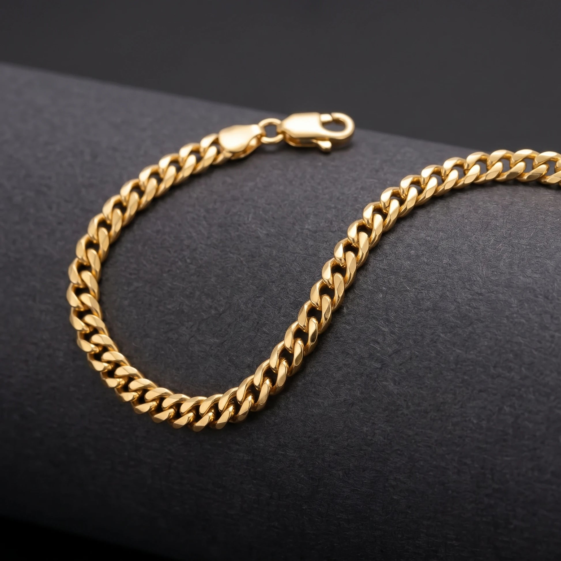 5mm Cuban Gold Wrist Chain gold studio 2