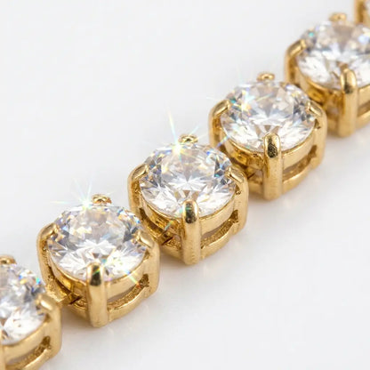 Classic Gold Tennis Bracelet crystal detail macro
