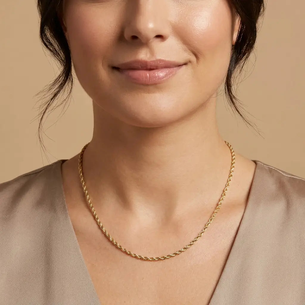 2mm Singapore Twist Chain gold featured