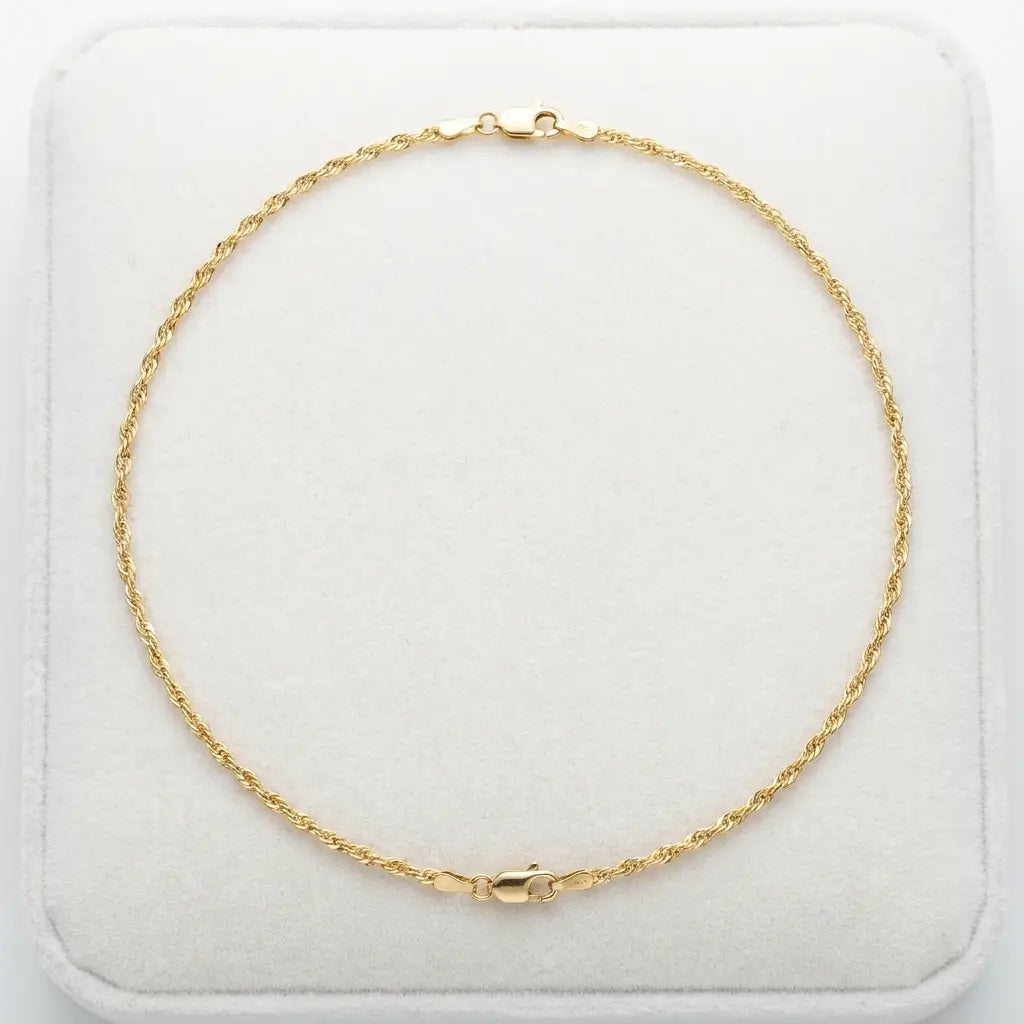 2mm Singapore Twist Chain gold packshot