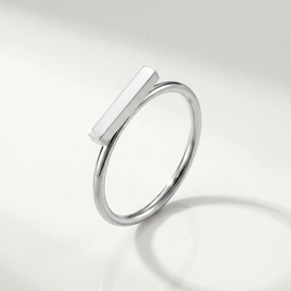 Mini bar ring silver stainless steel studio packshot hero