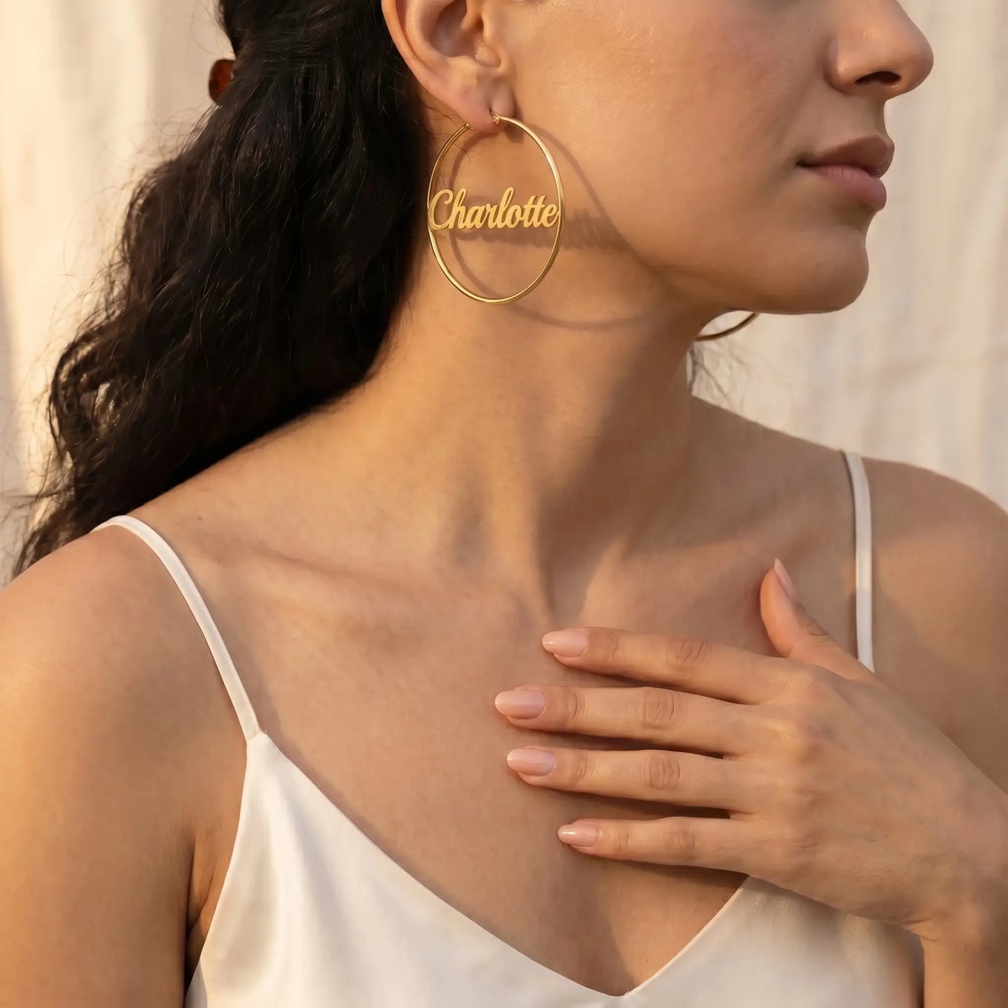 AUREATE earring personalized Charlotte gold