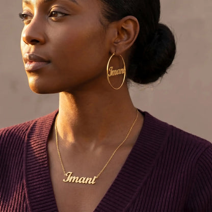 AUREATE earring personalized Imani gold