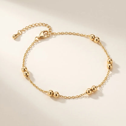 Beaded Station Anklet gold packshot bead pairs dainty cable