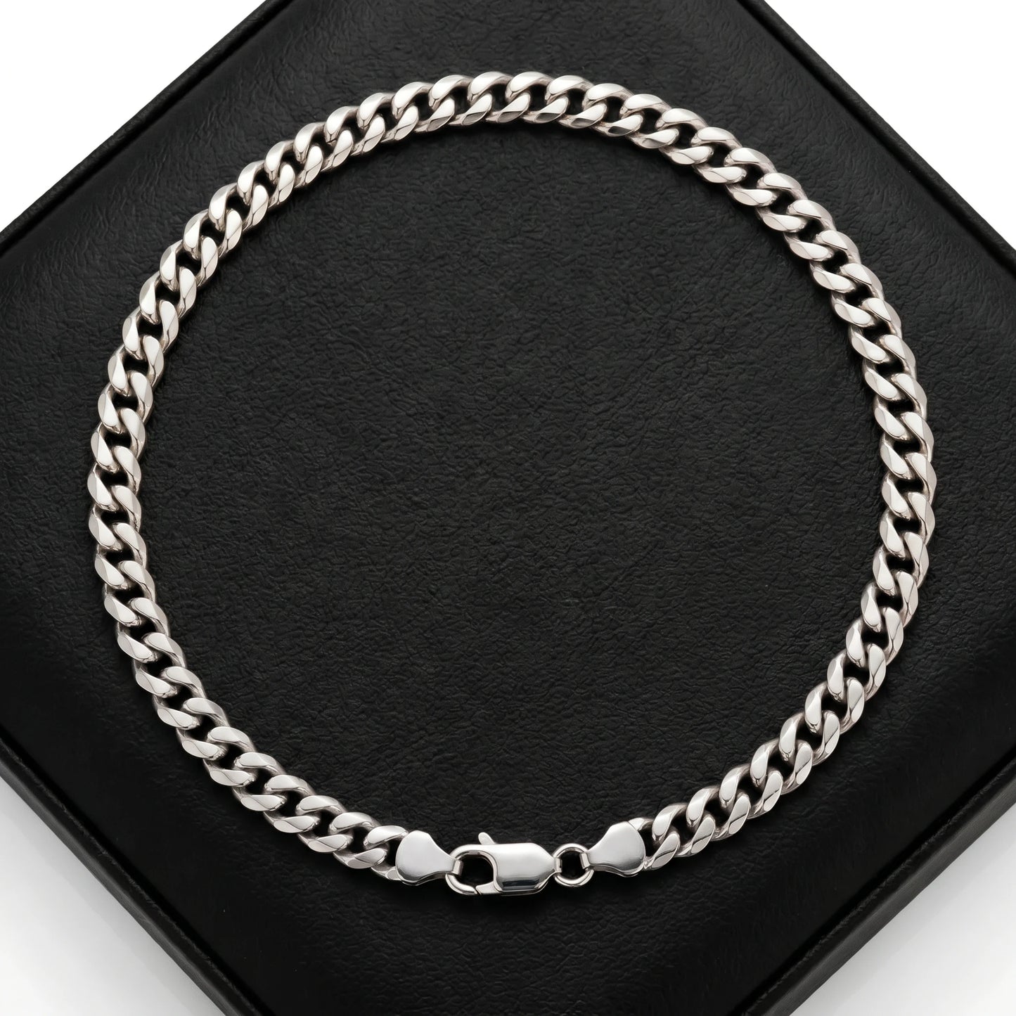 5mm Curb-Link Wrist Strand - Silver Tone - packshot