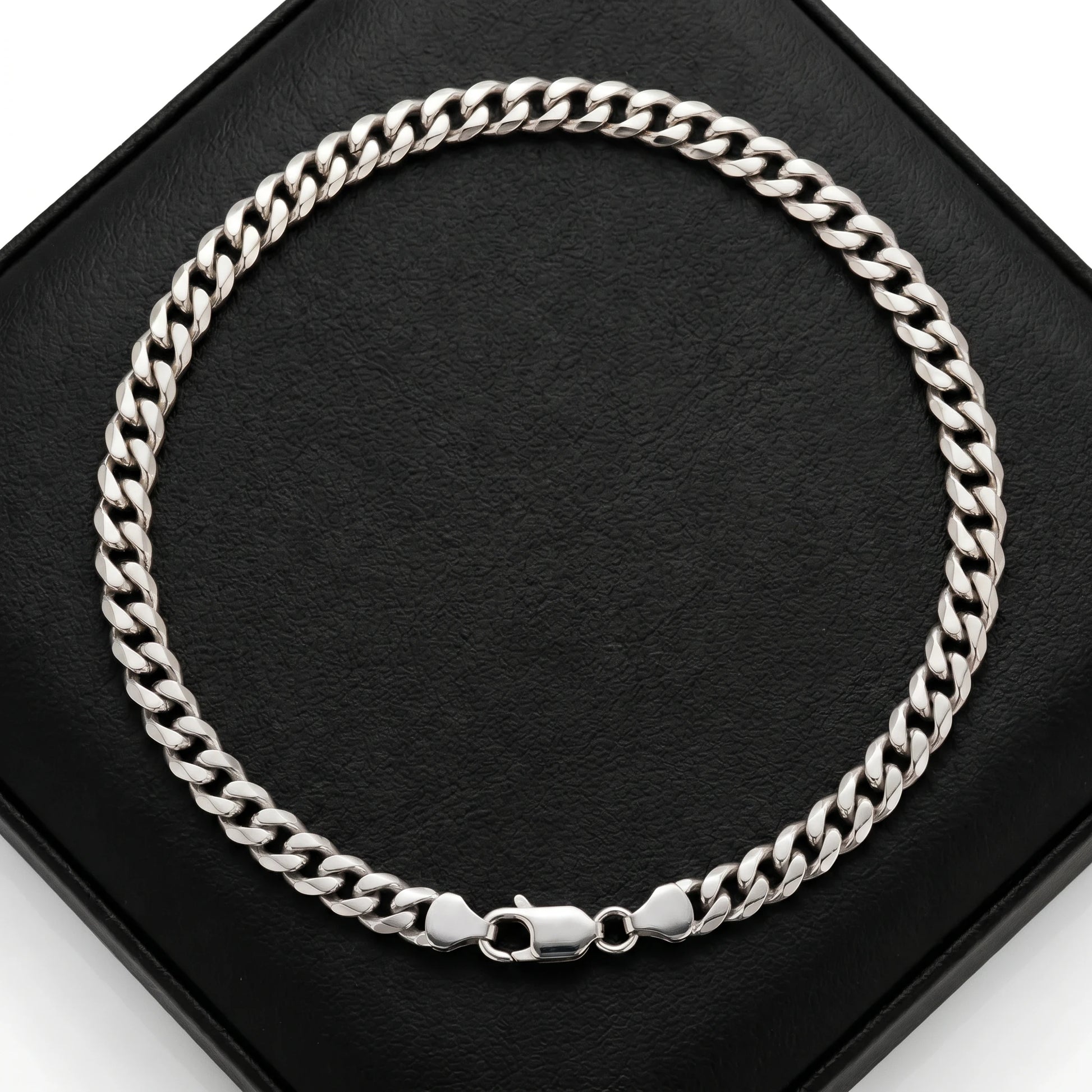 5mm Curb-Link Wrist Strand - Silver Tone - packshot