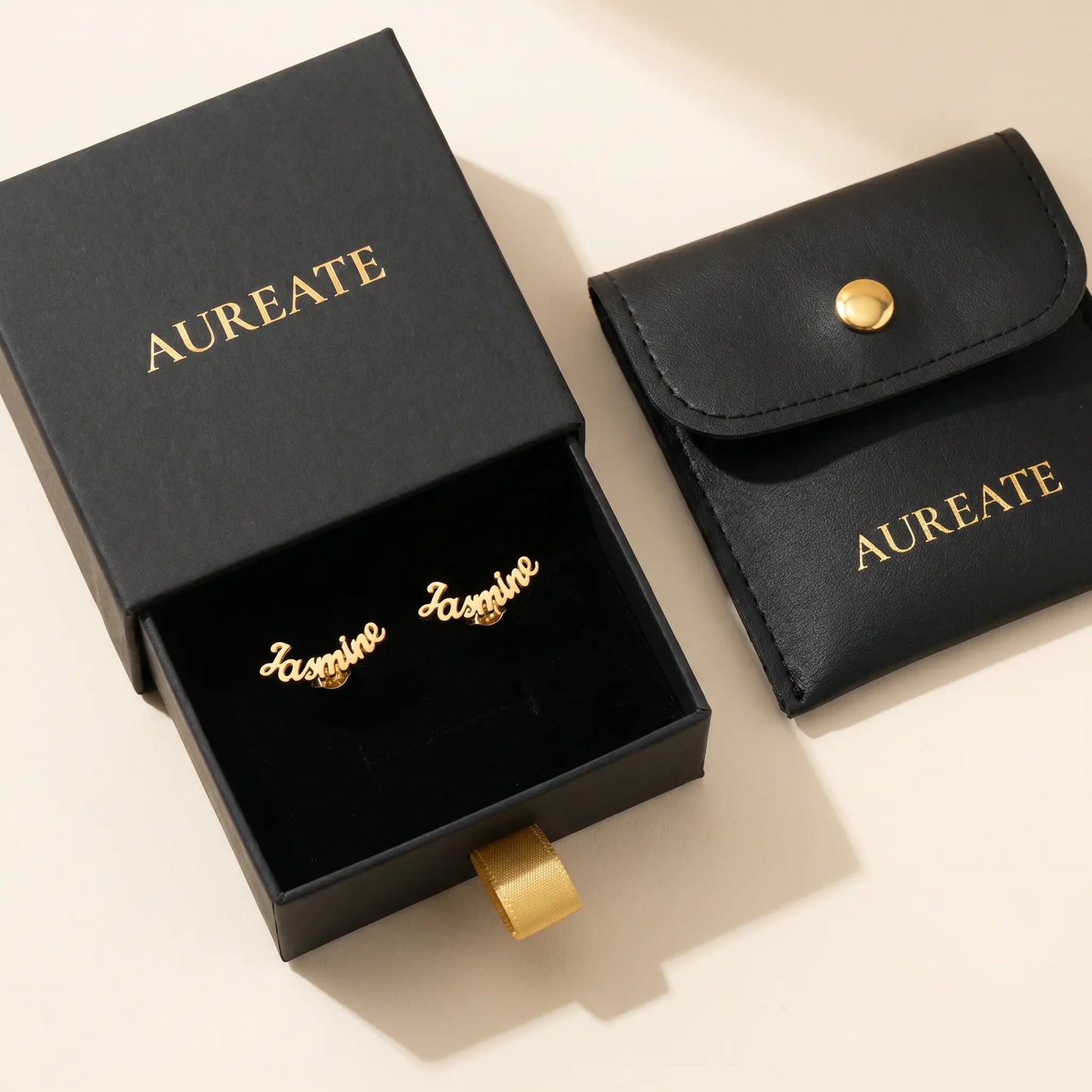 Initial Letter Stud Earrings AUREATE Earrings  