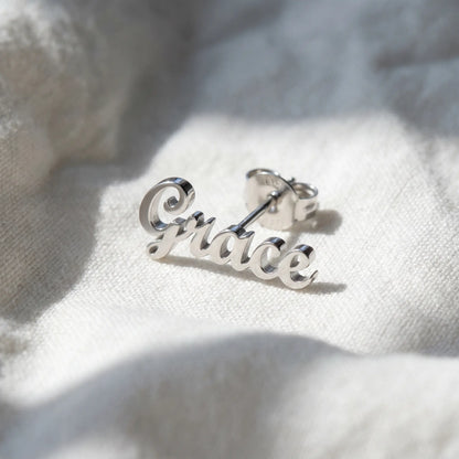 Initial Letter Stud Earrings AUREATE Earrings  