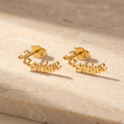 Initial Letter Stud Earrings AUREATE Earrings  