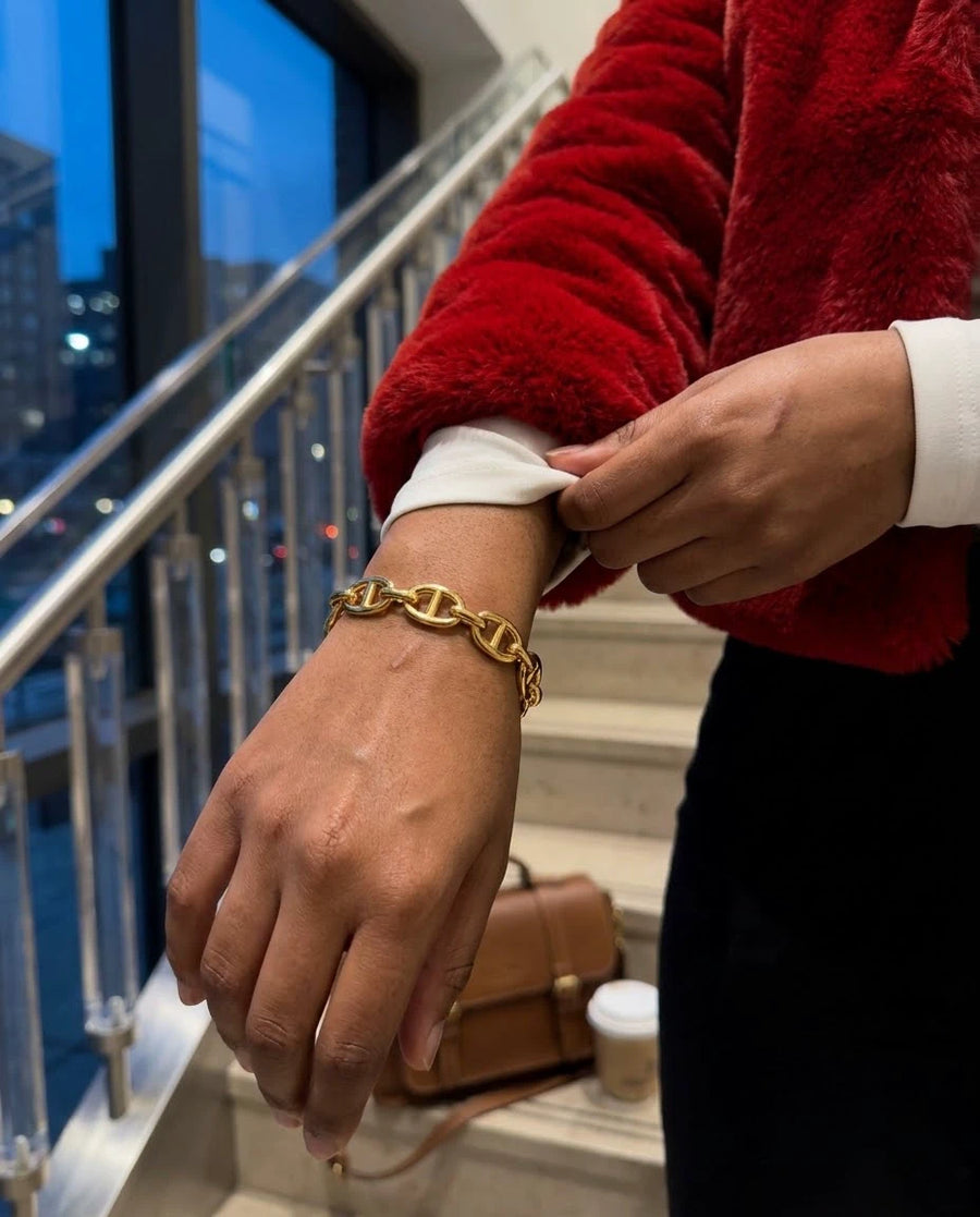 Mariner Link Cuff Bangle porté